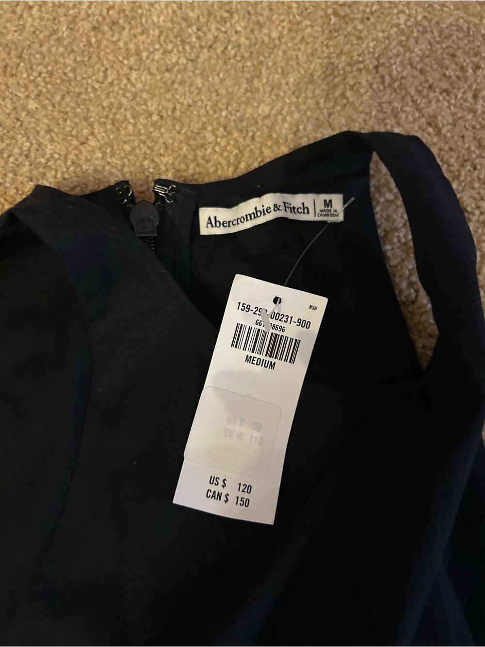 NWT abercrombie high neck drop waist midi dress - Picture 7 of 9